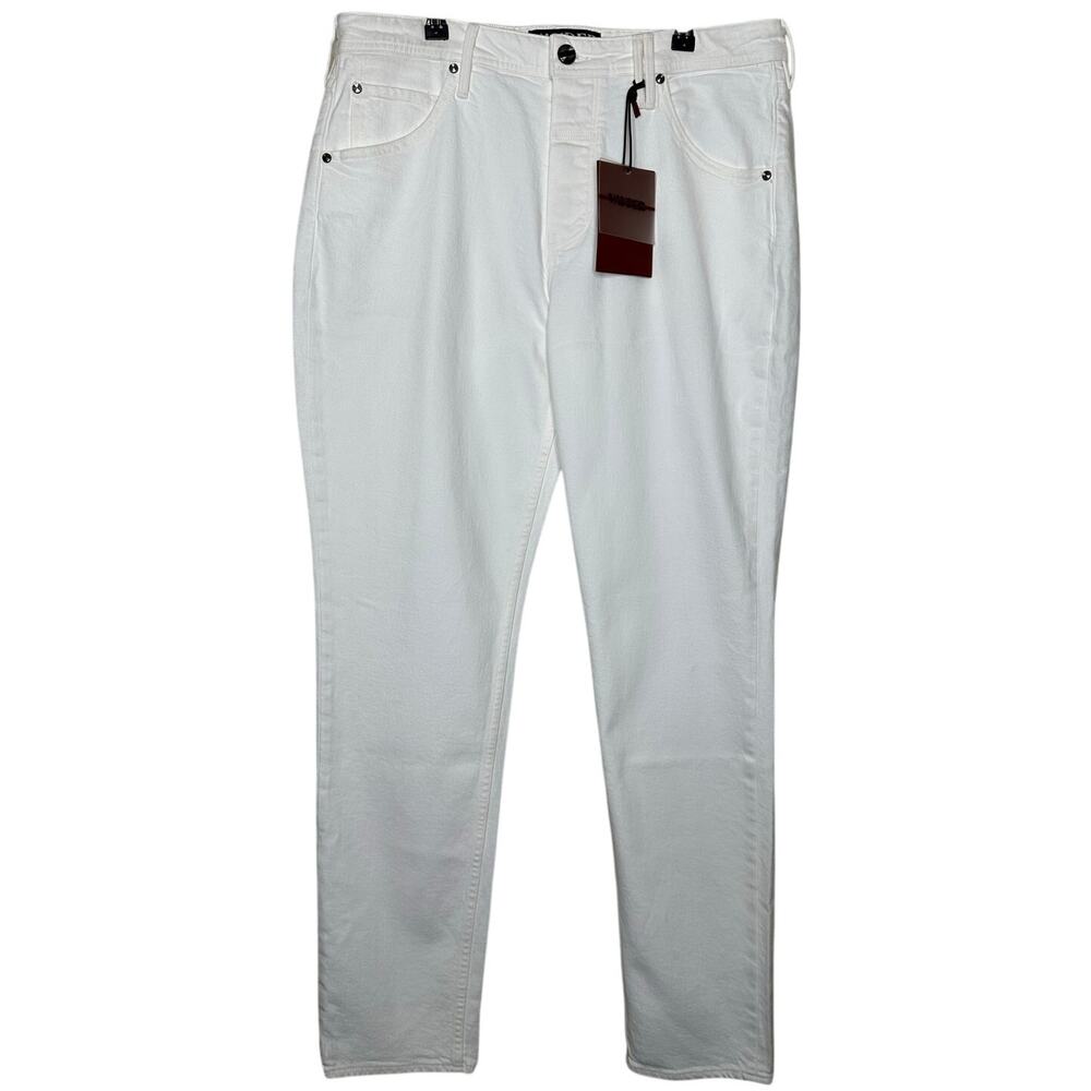 Vayder Carlo Jeans Mens Tapered Fit Luxury White Stretch Denim Size 34 NWT